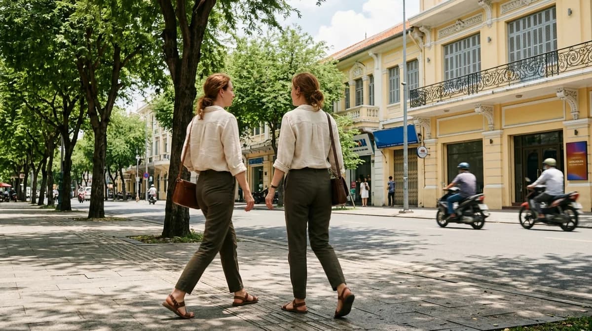 Expat walking in District 1 HCMC