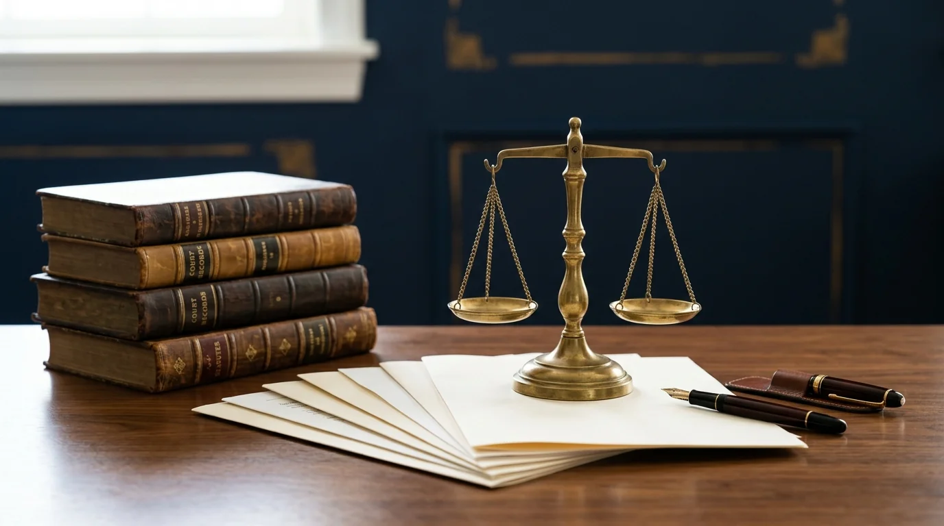 Legal documents and antique gold pen